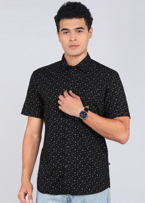PARX Men Printed Casual Black Shirt