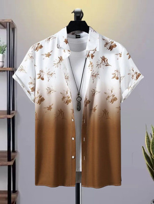 Radha Krishna Fashion Men Checkered Casual Brown Shirt