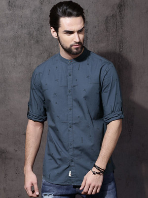 Roadster Men Printed Casual Blue Shirt
