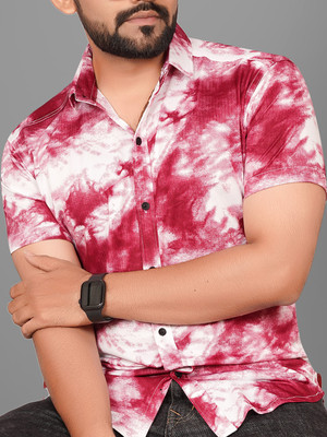 METRONAUT Men Printed Casual Red, White, Pink Shirt