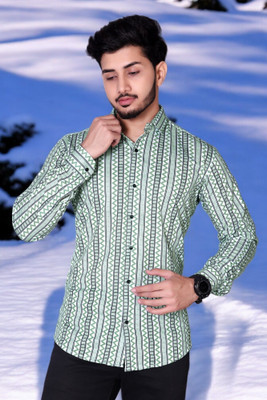 gurukrupa creation Men Printed Casual Green Shirt