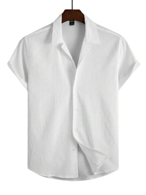 KHANJAN FASHION Men Solid Casual White Shirt