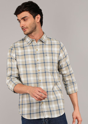 WROGN Men Checkered Casual Green Shirt