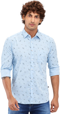 PARX Men Printed Casual Blue Shirt