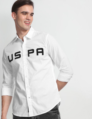 U.S. POLO ASSN. Men Solid Casual White Shirt