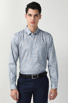 PETER ENGLAND Men Printed Formal Light Blue Shirt