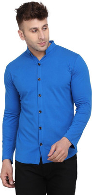 tfurnish Men Self Design Casual Dark Blue Shirt