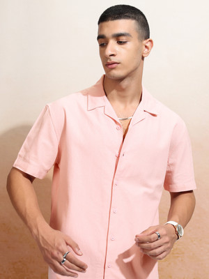 HIGHLANDER Men Solid Casual Pink Shirt