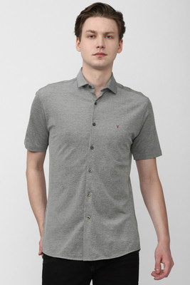 VAN HEUSEN Men Self Design Casual Grey Shirt