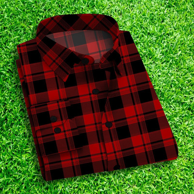 DORAEMON FASHION Men Checkered Casual Red Shirt