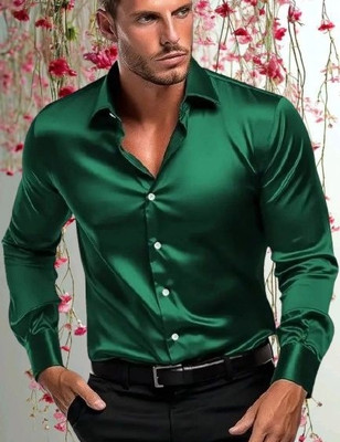 DHAMELIYA ENTERPRISE Men Solid Casual Dark Green Shirt