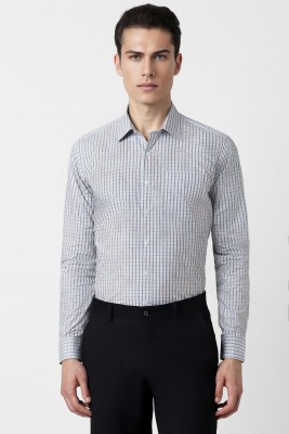 VAN HEUSEN Men Checkered Formal White, Black, Red Shirt