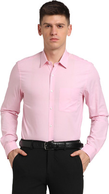 TURTLE Men Solid Formal Pink Shirt