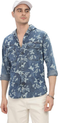 AGNIRA Men Solid Casual Blue Shirt