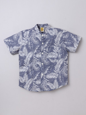 Aww Hunnie Boys Printed Casual Grey Shirt