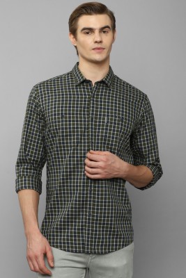 LOUIS PHILIPPE Men Checkered Casual Green Shirt