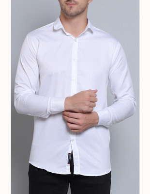 CRAFT HEAVEN Men Solid Casual White Shirt