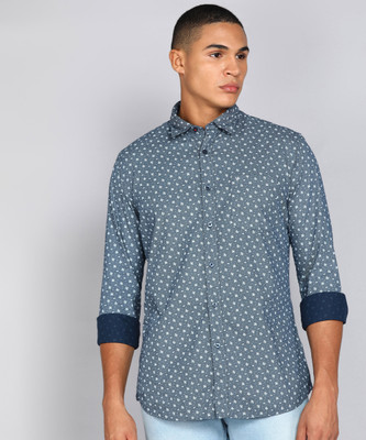 VAN HEUSEN SPORT Men Printed Casual Blue Shirt
