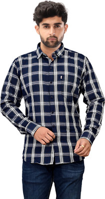 Shreyash Textiles Fab Men Solid Casual White, Blue Shirt