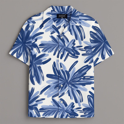 BIKIT Men Printed Casual Blue, White Shirt