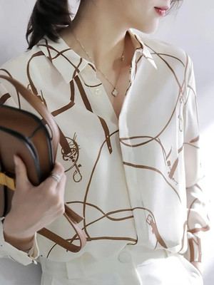 Sheden lopez Women Printed Party Cream, White Shirt