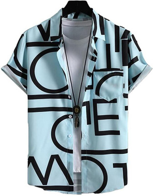 Varni Creation Men Printed Casual Blue Shirt