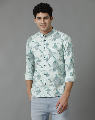 VOI JEANS Men Printed Casual Blue Shirt