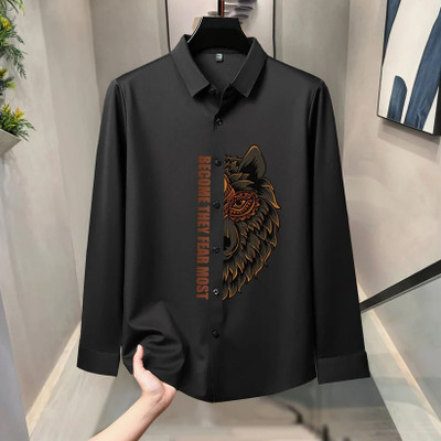 INFABZON Men Self Design Casual Black, Multicolor Shirt