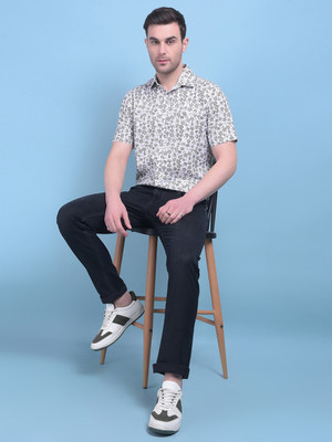 CRIMSOUNE CLUB Men Printed Casual Green, White Shirt