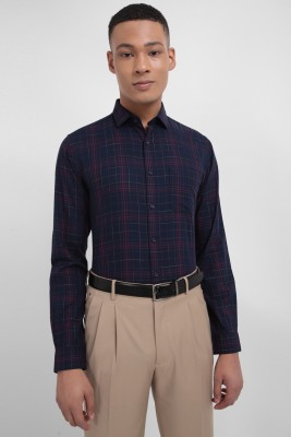 Allen Solly Men Checkered Formal Dark Blue Shirt