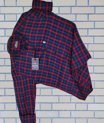 Marc Laurent Men Checkered Casual Dark Blue, Red, Dark Green Shirt