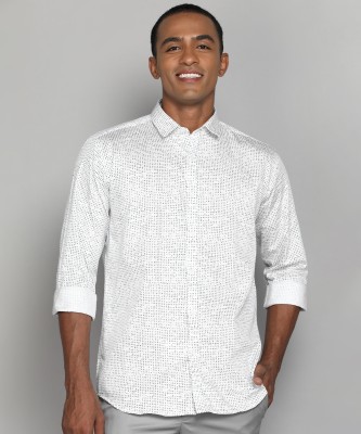 V DOT BY VAN HEUSEN Men Printed Casual White Shirt