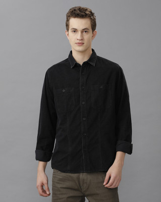 VOI JEANS Men Solid Casual Black Shirt
