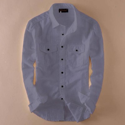 Sam Unique Man Men Solid Casual Light Blue Shirt