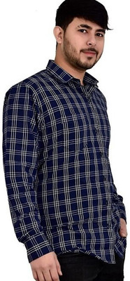 Shreyash Trend Men Solid Casual White, Dark Blue Shirt