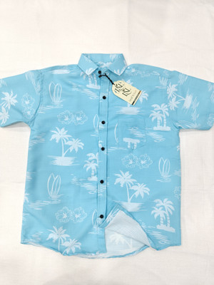 LEAF N LUX Boys Printed Casual Blue Shirt