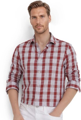 RARE RABBIT Men Checkered Casual Red Shirt