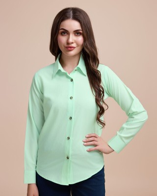 METRONAUT Women Solid Casual Light Green Shirt