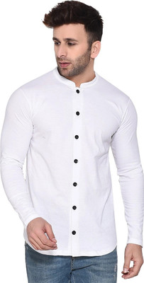 Lawful Casual Men Solid Casual White Shirt