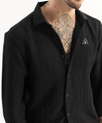 Marmic Fab Men Solid Formal Black Shirt