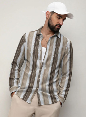 INDICLUB Men Striped Formal Multicolor Shirt