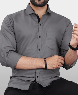 MOXTE Men Solid Casual Grey Shirt