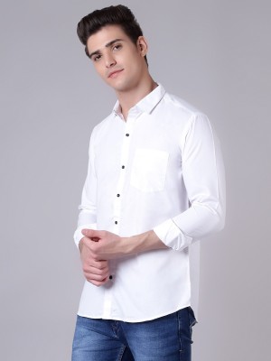 JUHIL BAZAR Men Solid Casual White Shirt