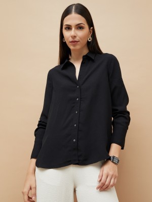 CODE by Lifestyle Women Solid Casual Black Shirt