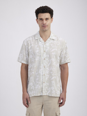 Pepe Jeans Men Printed Casual Beige Shirt