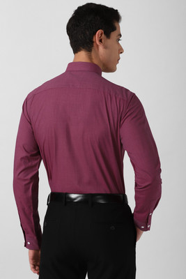 PETER ENGLAND Men Self Design Formal Maroon Shirt