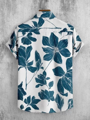 The style grove Men Solid Casual Blue Shirt