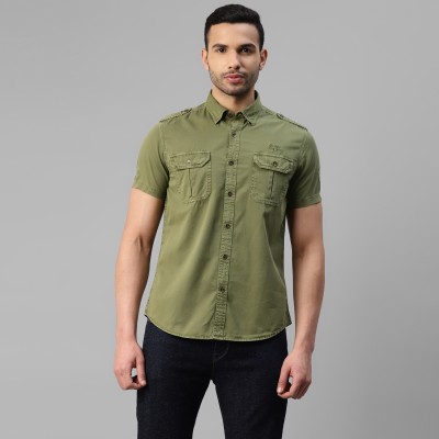 ROYAL ENFIELD Men Solid Casual Dark Green Shirt