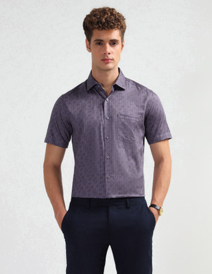 ARROW Men Printed Formal Purple Shirt