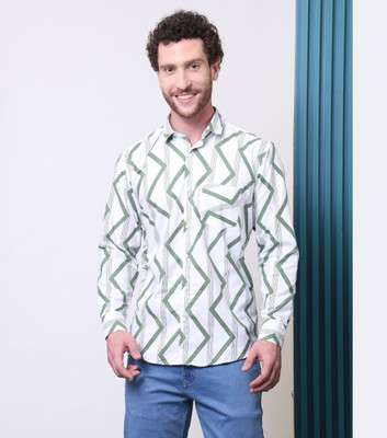CONTRARY Men Checkered Formal Green Shirt